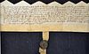 Shropshire 1388 Lease Indenture in relation to Ludlow, with indented top and intact black seal depic