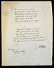 John Roby 1793-1850 Unpublished poem of nine stanzas in Roby's own hand, signed and inscribed 'Rochd