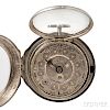 William Farrow Silver Pair-cased Verge Watch with Calendar