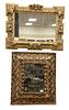 Two Continental Framed Mirrors, to include one rectangle with gilt basket style frame, 28" x 34"; the other rectangle having painted and gilt frame wi
