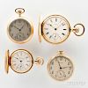 Four Gold Waltham Pocket Watches