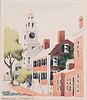 Doris and Richard Beer Watercolor on Paper, "Orange Street", Nantucket