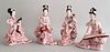 Four Chinese Porcelain Geisha Figurines