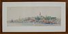 Reynolds Beal Mixed Media Watercolor and Pencil on Paper "Panoramic View Town of Nantucket"