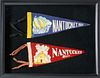 Two Vintage Felt Nantucket Pennant Flags