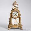 French Gilt-brass and Porcelain Mantel Clock