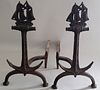Vintage Cast Iron Anchor and Ship Andirons