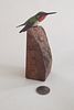 Jim Hazeley Hand Carved and Painted Miniature Model of a Hummingbird