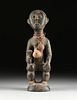 AN AFRICAN FANG PEOPLES WOOD ANCESTRAL RELIQUARY GUARDIAN FIGURE, OKAK GROUP, 20TH CENTURY,