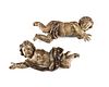 A PAIR OF ITALIAN PAINTED WOOD PUTTI, LATE 19TH CENTURY,