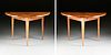 A PAIR OF BIEDERMEIER DEMILUNE CHERRY CONSOLE TABLES, POSSIBLY SOUTH GERMAN, CIRCA 1825,