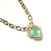 AN 18K YELLOW AND WHITE GOLD BRAZILIAN CABOCHON EMERALD AND DIAMOND LADY'S NECKLACE,