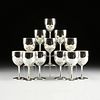A SET OF TWELVE LEBOLT & CO. STERLING SILVER GOBLETS, MARKED, CHICAGO, ILLINOIS, EARLY 20TH CENTURY,