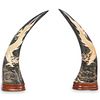 Pair of Chinese Decorative Horns