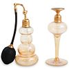 (2 Pc) Art Deco DeVilbiss Glass Perfume Bottles Set