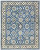 Blue and Grey Afghan Vintage Style Kazak Carpet