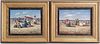 Two Decorative Oil on Board Paintings, "Beachside Victorians"