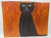Earl Swanigan, Large Outsider Art Cat Painting