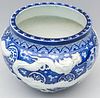 Japanese Blue & White Porcelain Dragon Jardiniere