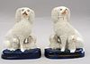 Pair of Staffordshire Figural Poodle Groups