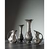 Kayserzinn, Two Jugendstil Vases and Two Pitchers