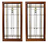 Attributed to Frank Lloyd Wright, Pair of Arts and Crafts Leaded Glass Casement Windows