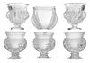Six Lalique Crystal Vases