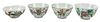 Four Small Chinese Enameled Porcelain Bowls