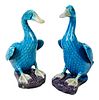 Two Similar Chinese Export Porcelain Duck Figures