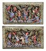 Two Chinese Polychrome Wood Panels
