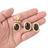 Onyx and 14K Earrings and Pendant