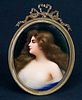 19th C. Wagner Signed Berlin Porcelain Plaque of a Lady, Circa 1890