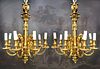 Pair of 19th C. French Gilt Figural Bronze Chandelier