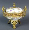 Fench Sevres Depose Porcelain and Bronze Candy Dish,
