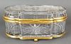 Huge French Bronze & Baccarat Crystal Jewelry Box