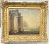 Continental School (19th century), view of Venetian ruins, oil on relined canvas, unsigned, 20" x 24".