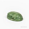 Grueby Pottery Matte Green Scarab Paperweight