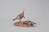 Miniature Wild Turkey Pair with Poults, Allen J. King (1878-1963)