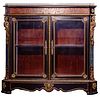 Boulle Style Marble Top Cabinet
