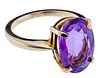 14k Yellow Gold and Amethyst Ring