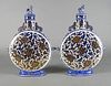 Pair of French Faience Moon Flasks, 19th C.