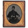 [CIVIL WAR]. Sixth plate ruby ambrotype of 2nd Lieutenant Willam Dawson Sullivan, Co. I, 147th New York Infantry, POW Gettysburg. N.p.: n.p., [ca 1864
