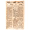 [REVOLUTIONARY WAR]. The Pennsylvania Gazette, and Weekly Advertiser. No. 2648. Philadelphia: Hall & Sellers, 14 March 1781.