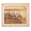 [CIVIL WAR]. Albumen photograph of three docked steamers, incl. USS Tigress, Hannibal, and Universe. N.p.: n.p., [1860s].