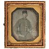[CIVIL WAR]. Sixth plate daguerreotype of soldier, possibly Confederate. N.p.: n.p., [ca early 1860s]. 