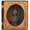 [CIVIL WAR]. Sixth plate tintype of a possible Confederate sergeant. N.p.: n.p., n.d. 