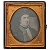 [EARLY PHOTOGRAPHY] -- [REVOLUTIONARY WAR]. Sixth plate daguerreotype of painting of Colonel Elijah Clarke (1733-1799). New York: Anson, [ca 1853-1860