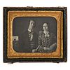 [EARLY PHOTOGRAPHY]. Sixth plate daguerreotype of a clockmaker and his wife. N.p.: n.p., n.d.
