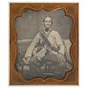 [EARLY PHOTOGRAPHY]. Sixth plate daguerreotype of aged hunter with rifle and faithful dog. N.p.: n.p., n.d.