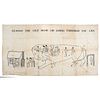 [RELIGION]. Leaving the Old Home or Going Through the Lion. Illustrated church tent revival banner. N.p., ca 1910s-1920s.